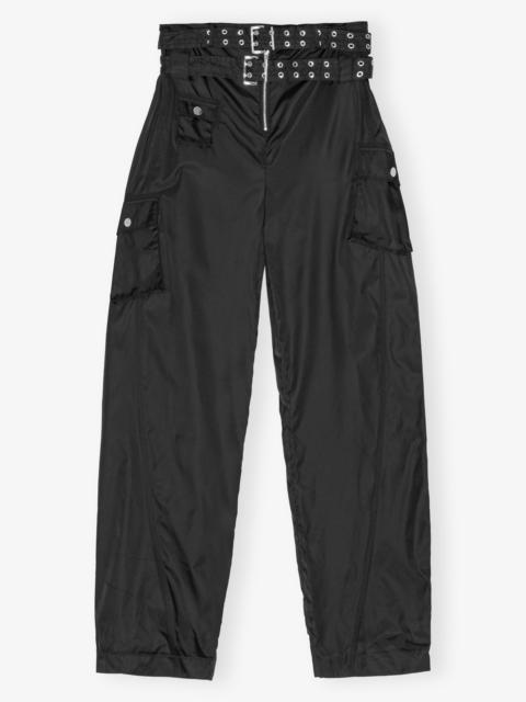 BLACK DUCHESSE NYLON POCKET PANTS