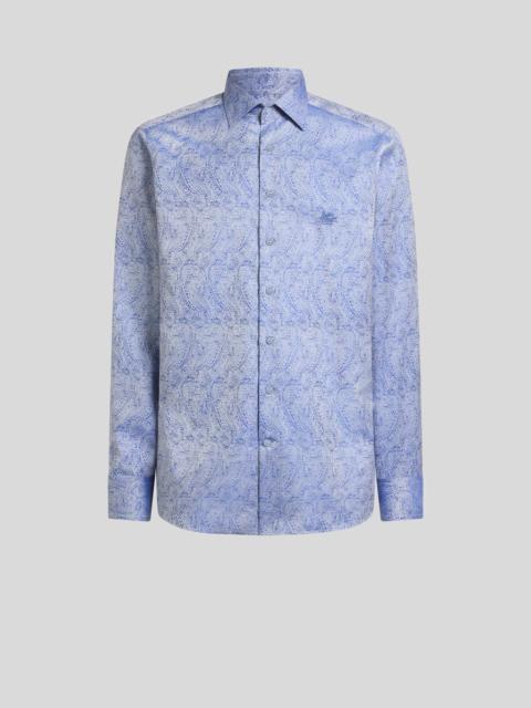COTTON JACQUARD SHIRT WITH PAISLEY MOTIF AND PEGASO EMBROIDERY