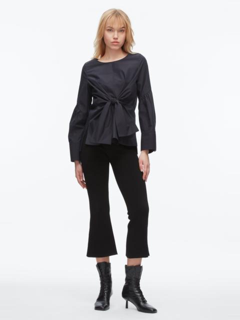 Tie Front Poplin Shirt