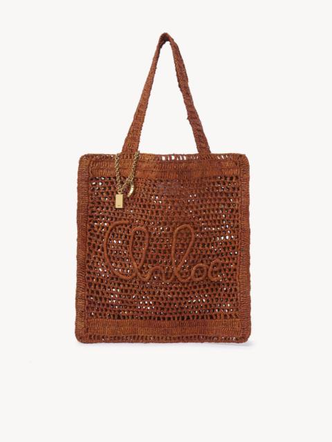 SUMMER BANANA TOTE BAG IN RAFFIA