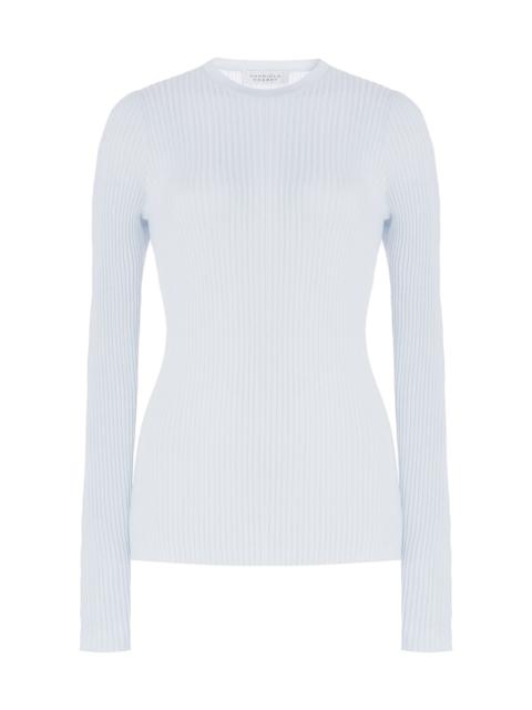 Browning Knit Sweater in Light Blue Cashmere Silk