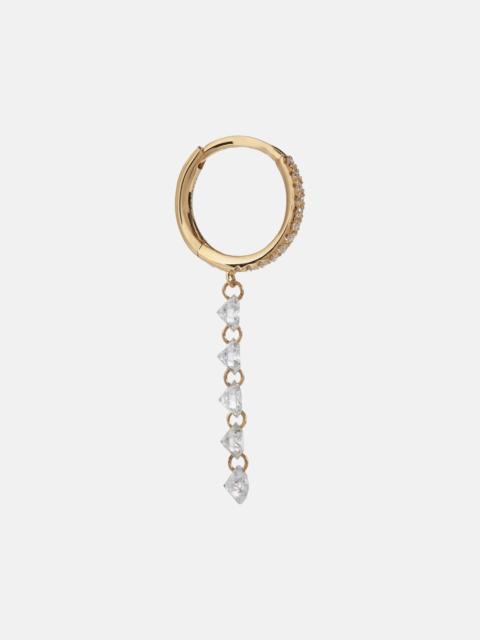 Piercing 18kt gold single earring with diamonds