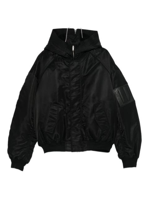 hooded panelled jacket