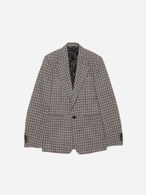 Fitted wool suit jacket - Black/white