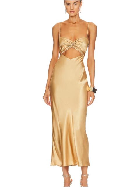 Oliviera Twist Front Midi Dress