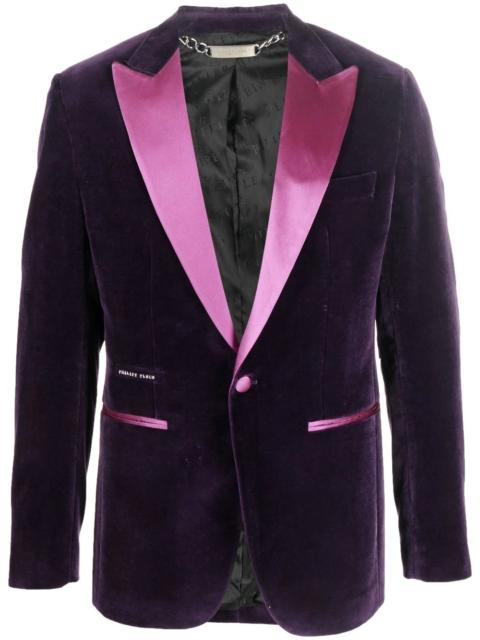 single-breasted velvet blazer