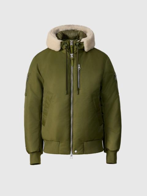 AUGUST bomber jacket with shearling-trimmed hood