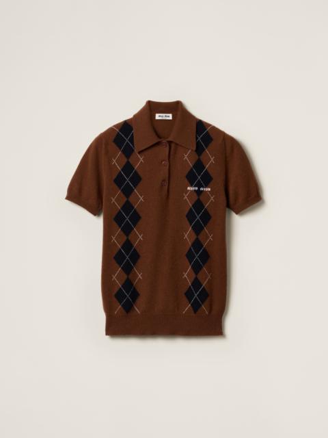 Cashmere knit polo shirt