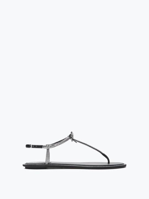 Caterina Black Thong Sandal 10