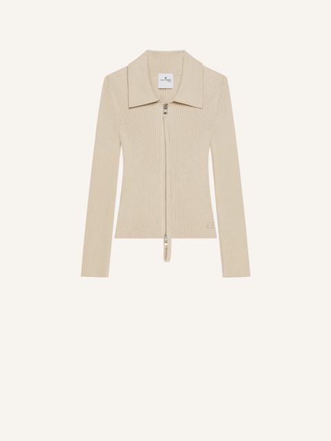 KNITTED ZIPPED CARDIGAN