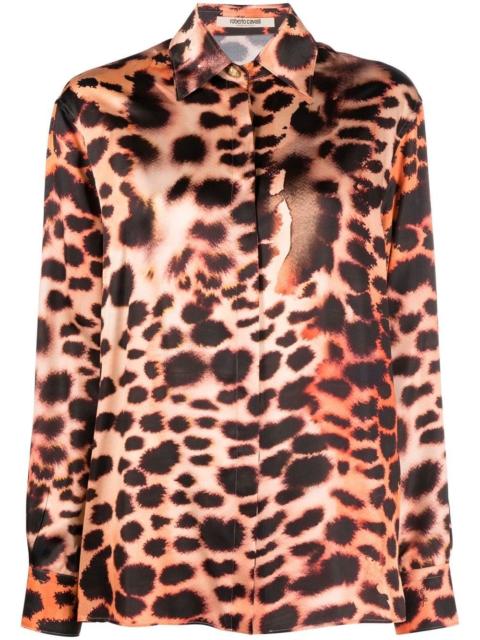 silk leopard print blouse
