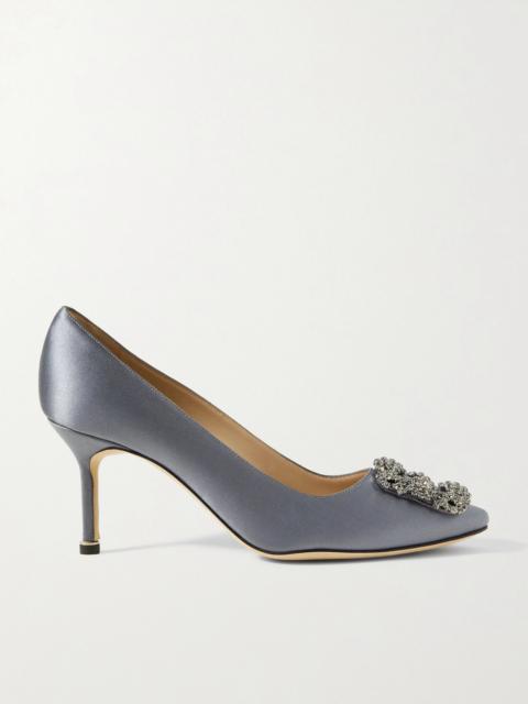 Hangisi 70 Crystal-embellished Satin Pumps