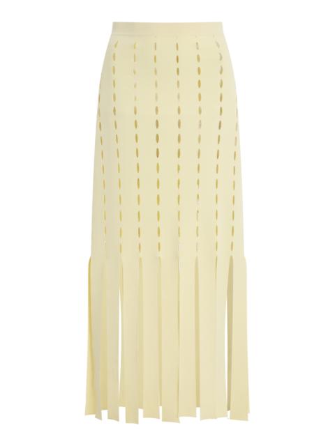 Perry Perforated Knit Maxi Skirt yellow