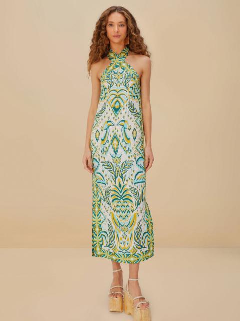 Off-White Tropical Tapestry Euroflax™ Premium Linen Maxi Dress