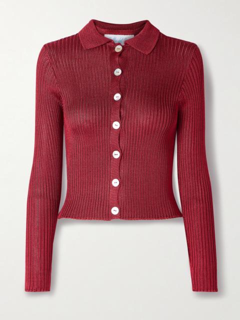 Cropped Ribbed-knit Cardigan