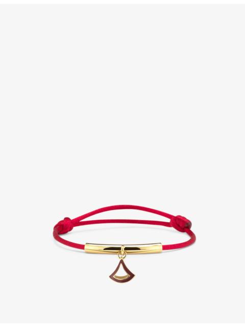 Divas’ Dream gold-plated brass, enamel and cord bracelet
