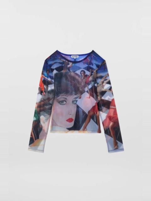LONGSLEEVE SHEER TOP / Brigitte print