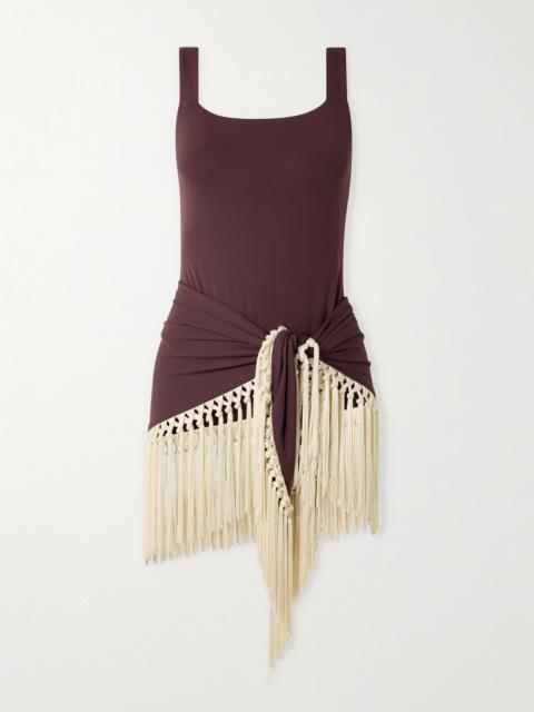 Mini Lido Swimsuit And Fringed Pareo Set
