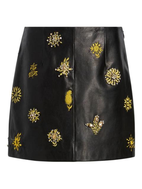 embellished leather skirt
