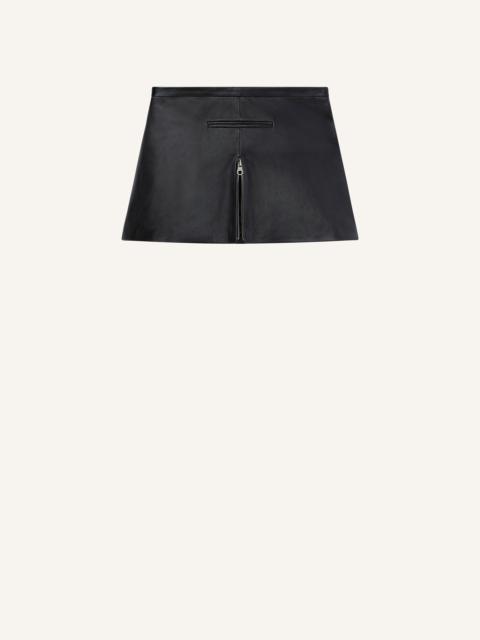 TAILORED ZIPPED LEATHER MINI SKIRT