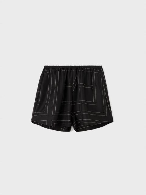 Monogram silk pj shorts black