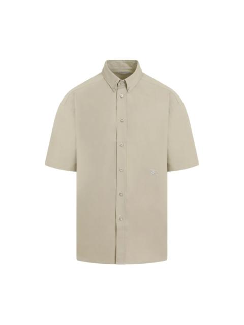 GREEN COTTON SHIRT SHORT SLEEVE