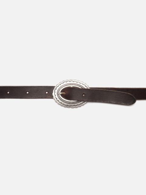 Western Concho Silver Belt Dark Brown