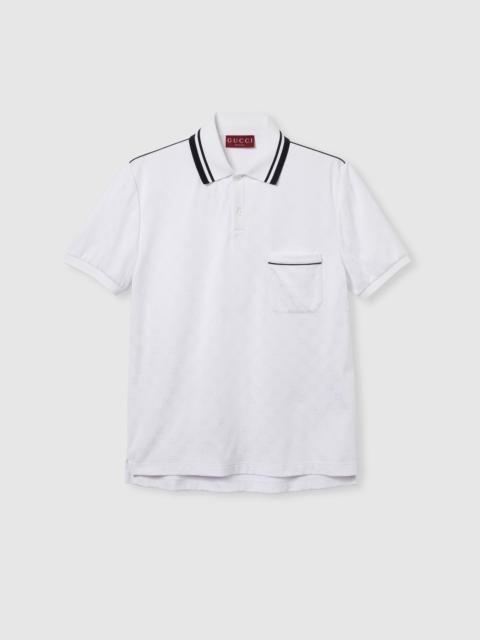 GG nylon and cotton polo shirt