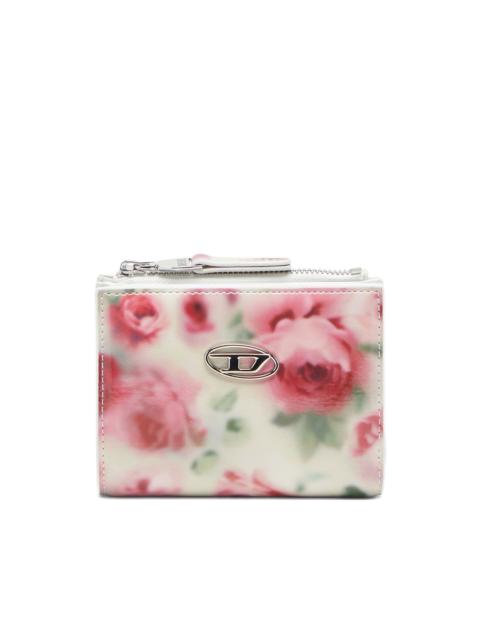 floral-print zip-fastening wallet