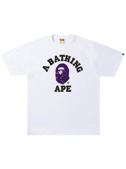 BAPE Color Camo College Tee 'White/Purple'