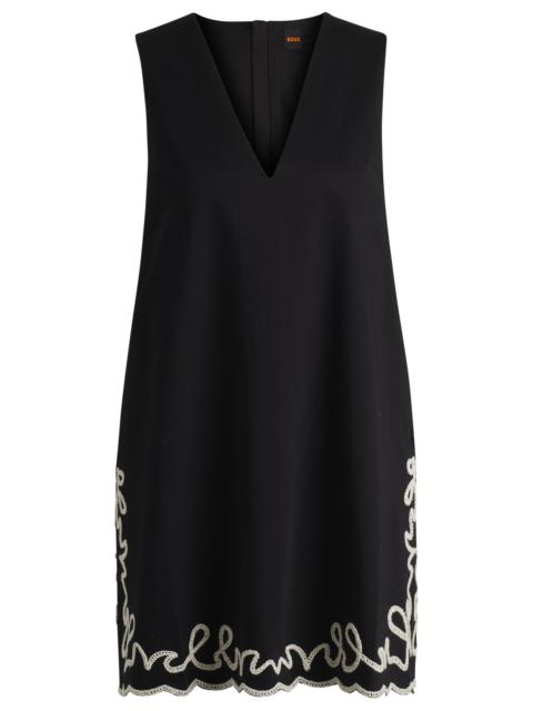 COTTON DRESS WITH CONTRAST EMBROIDERY