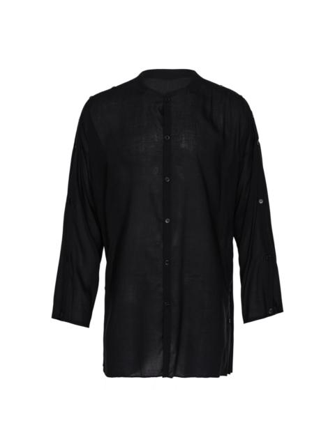 Collarless Button Up Shirt