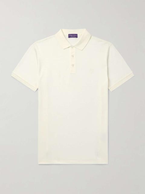 Logo-Embroidered Mercerised Cotton-Piqué Polo Shirt