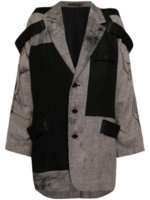 layered-design linen blazer