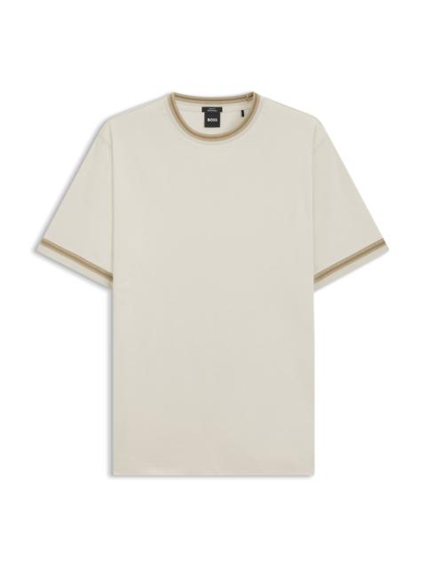 CONTRAST-TIPPING SLIM-FIT T-SHIRT IN MERCERISED COTTON