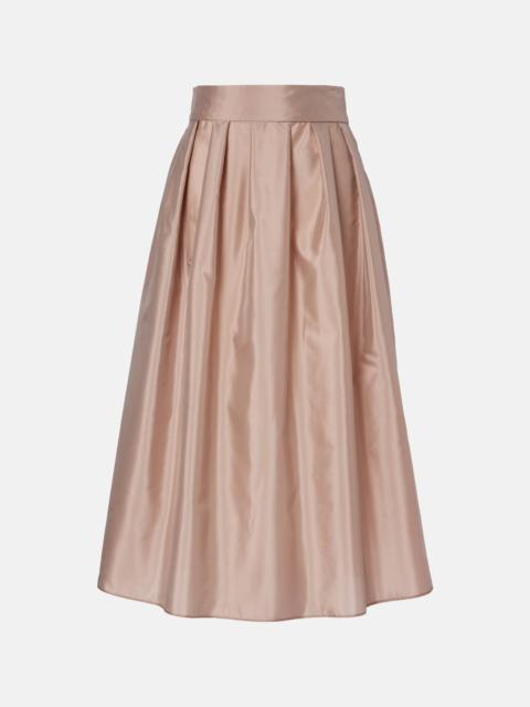 Effetto pleated taffeta midi skirt