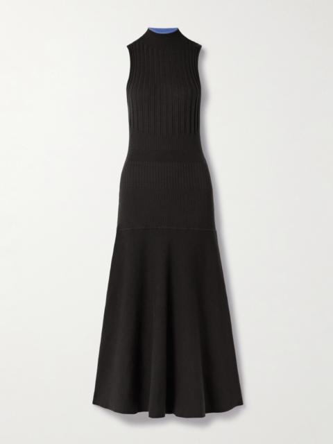 Ezme Paneled Knitted Midi Dress