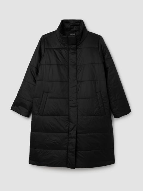 Eggshell Recycled Nylon Stand Collar Coat