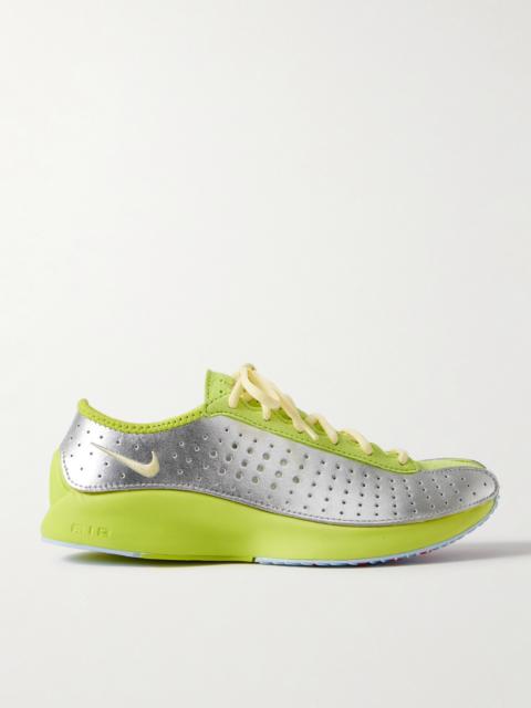 Air Superfly Suede And Perforated Metallic Leather Sneakers