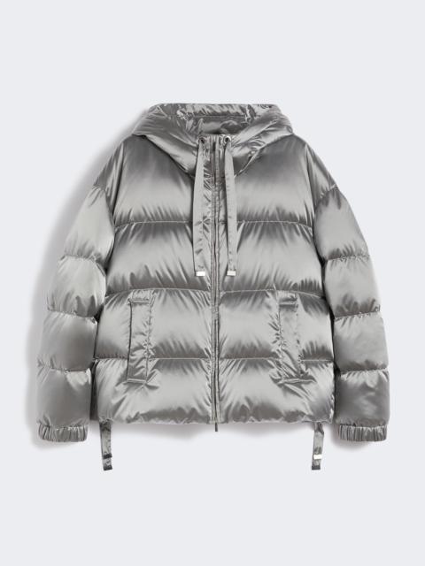 CROCHET Down jacket in water-repellent technical satin