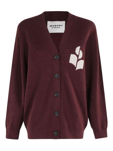 logo V-neck cardigan