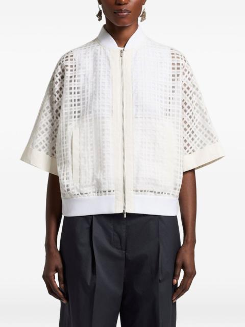 grid bomber jacket
