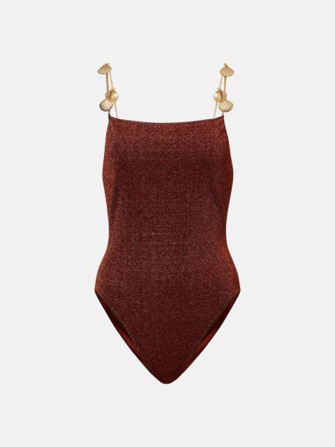 Lumière Shells embellished swimsuit