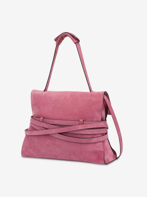 MOSCHINO TIE ME BAG IN SUEDE MEDIUM