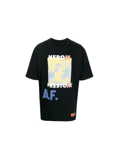 Heron Preston A.F. Authorised Oversized T-Shirt Black/Lemon Yellow
