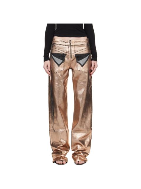 Brown Paint Loose-Fit Jeans