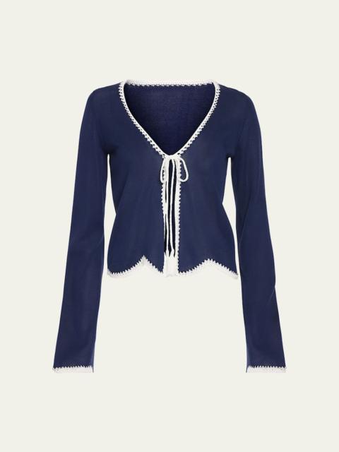 Tara Crochet-Trim Cardigan