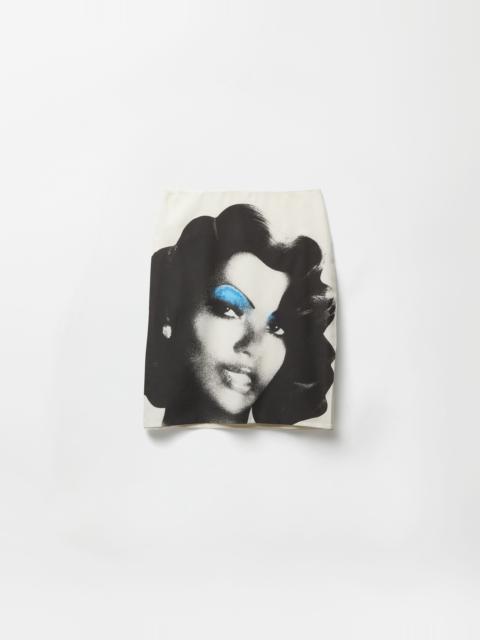 Printed Silk-Poplin Pencil Skirt