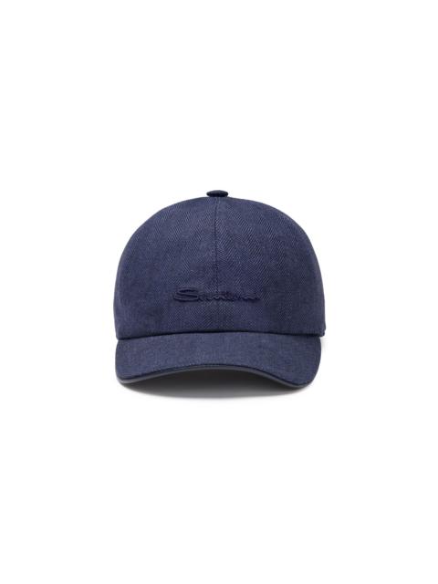 Men's blue fabric baseball cap