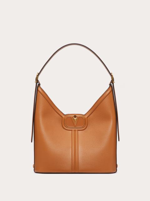 VLOGO LEATHER HOBO BAG IN GRAINY CALFSKIN